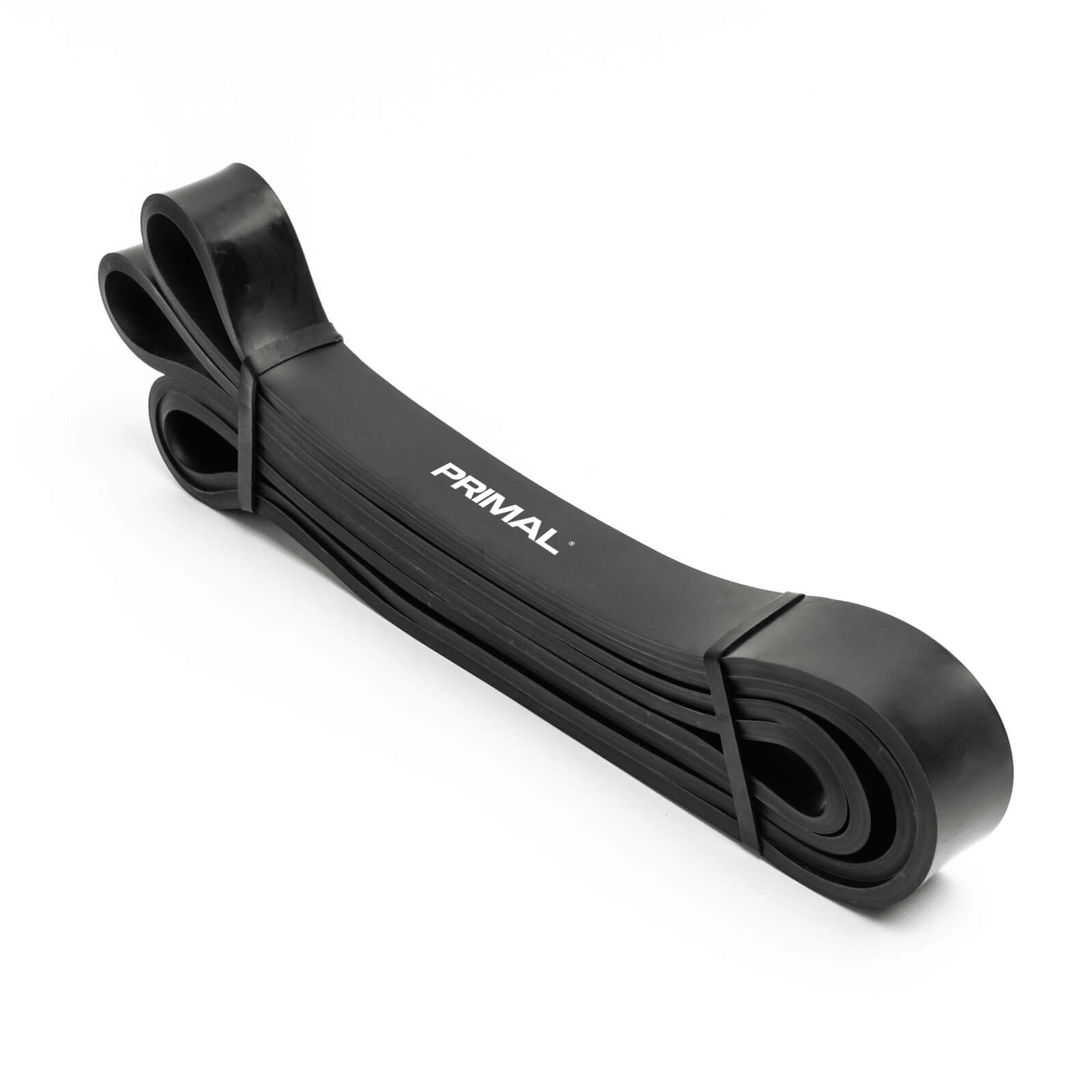Black resistance band with 'Primal' branding on a white background