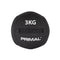 A 3kg black kevlar wall ball designed for Hyrox training.
