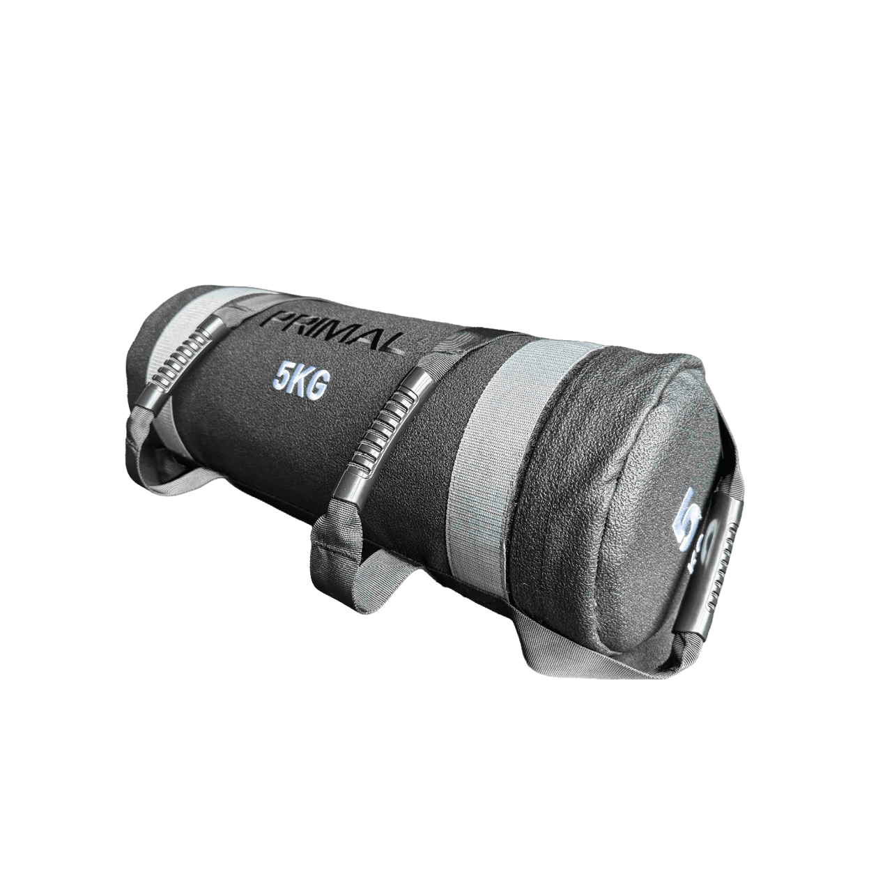 A 5kg grey sandbag with handles.