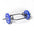 A hex barbell loaded with bumper plates.
