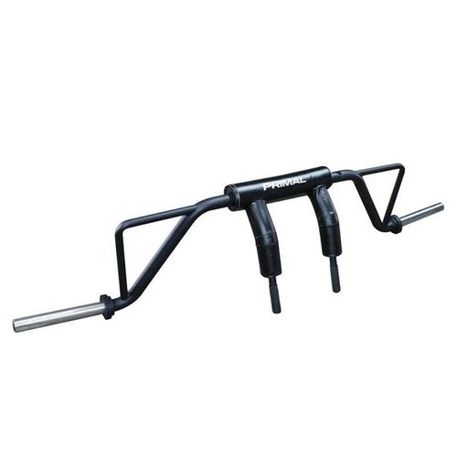 A specialist safety barbell designed for performing squats.