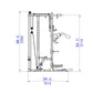 A technical drawing of a half rack.