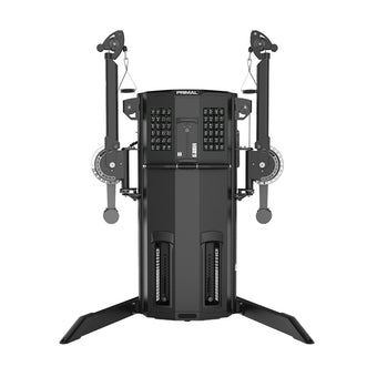 A commercial-grade dual arm functional trainer machine.