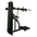 A side view of a selectorised standing calf raise & viking press machine.