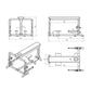 a diagram and dimensions of a prone row gym bench