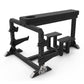 black prone row gym bench with steps