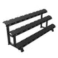 empty black 3 tier dumbbell rack