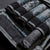 Close up the 2kg weight packs stored inside a 20kg camouflage weighted vest.