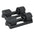 A pair of black 40kg adjustable dumbbells in storage cases.