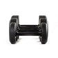three single primal strength black urethane dumbbells