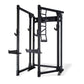 a foldable power rack with various attachments