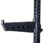safety spotter attachments on a foldable power rack