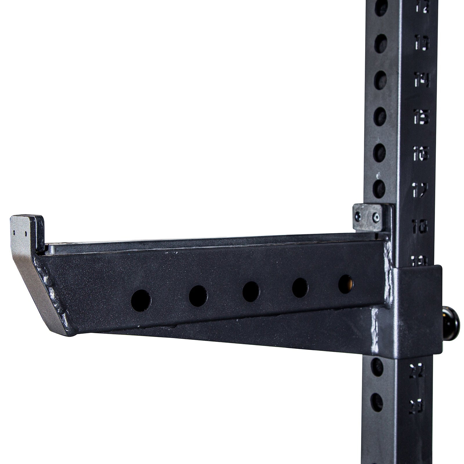 safety spotter attachments on a foldable power rack