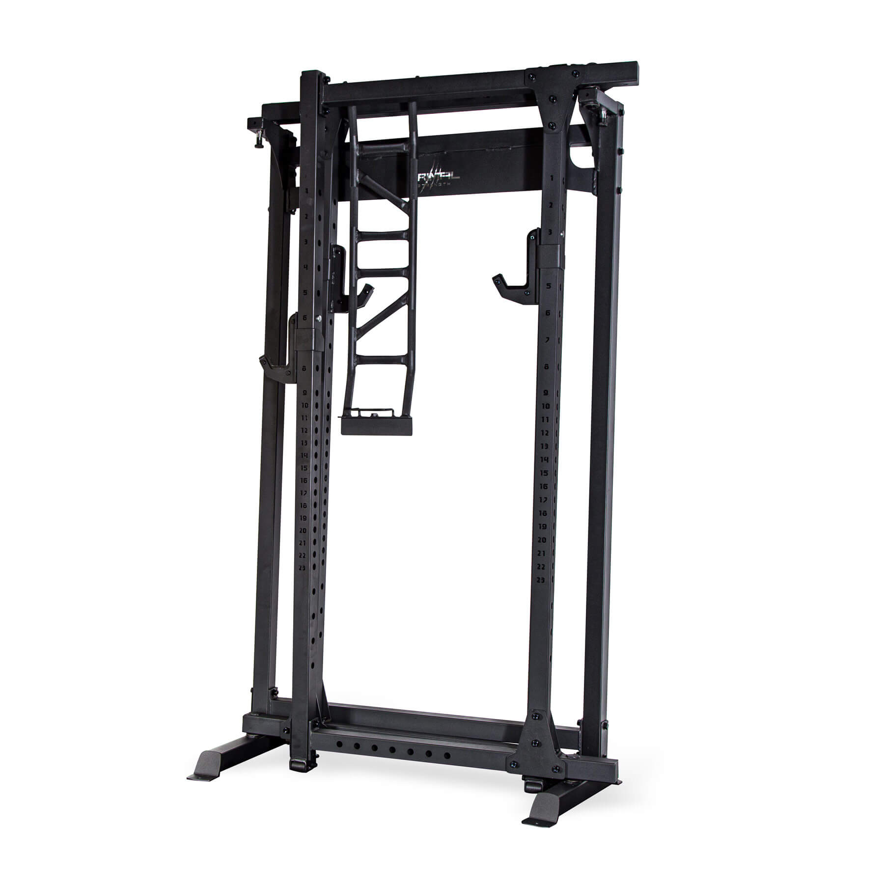a foldable power rack fully folded flat