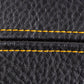 black leather with gold stitching