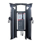 a dual adjustable pulley with cable stacks and various attachments