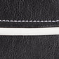 black leather with white stitching